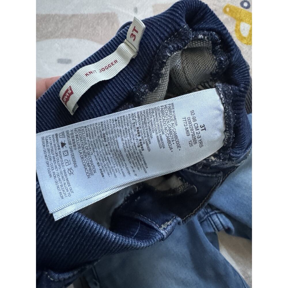 LOT OF 3: Levi’s Toddler Baby Boys Knit Jogger Jeans Size 3T Blue Gray Stretch - Picture 4 of 9